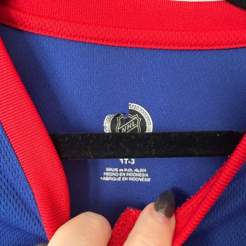 New York Rangers Kids NHL Hockey Jersey Size 3T Blue Red - Picture 2 of 3